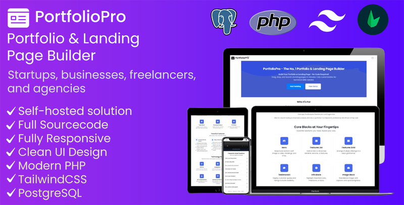 PortfolioPro - Portfolio & Landing Page Builder